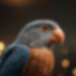 A healthy pet bird perched and breathing calmly