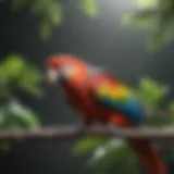 Colorful parrot perched on a branch