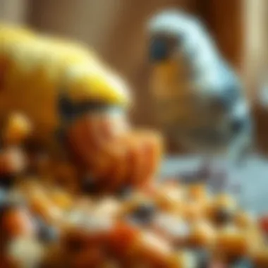 Bird Food and Its Impact on Regurgitation Close-up of bird food that can influence regurgitation