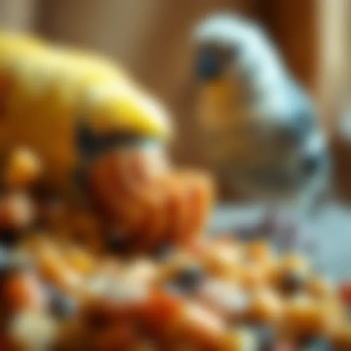 Bird Food and Its Impact on Regurgitation Close-up of bird food that can influence regurgitation