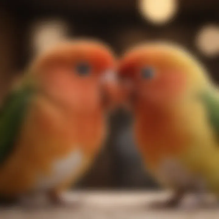 Lovebird snuggling with its owner