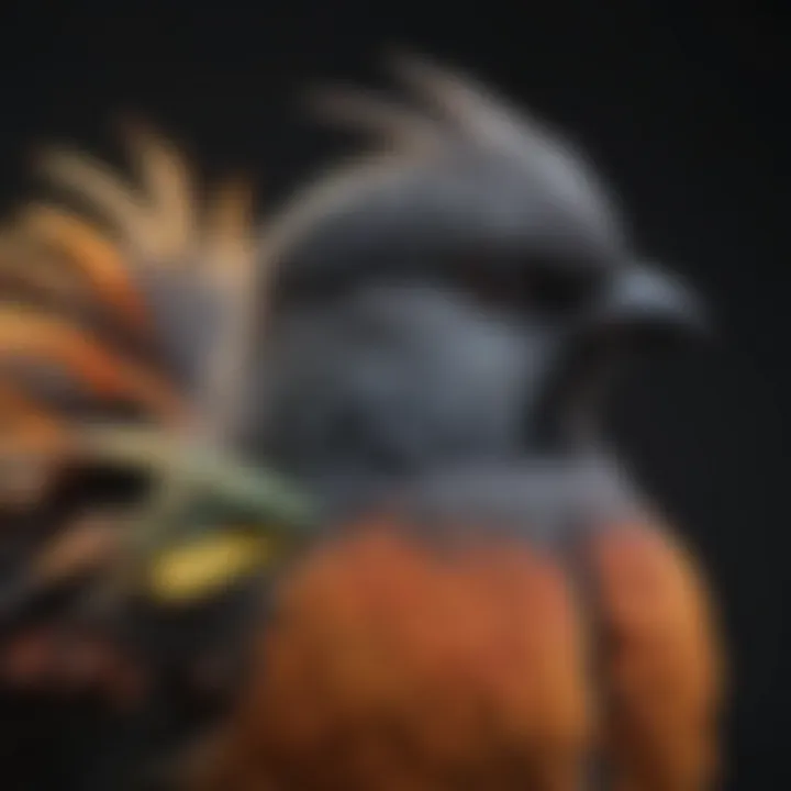 A vibrant close-up of a guinea bird showcasing its distinct feathers