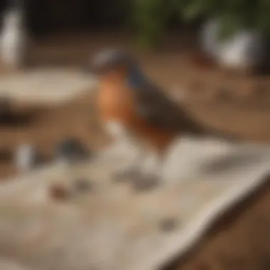 A map with markers highlighting areas where birds tend to stray.