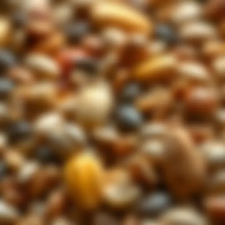 Nutritional Benefits of Shelled Bird Seeds Close-up of the nutritional content of shelled seeds
