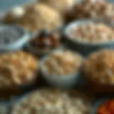 Diverse Selection of Shelled Bird Seeds A variety of shelled bird seeds displayed in bowls