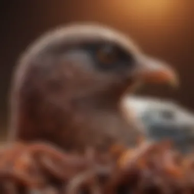 Different types of worms that can affect pet birds displayed on a contrasting background.