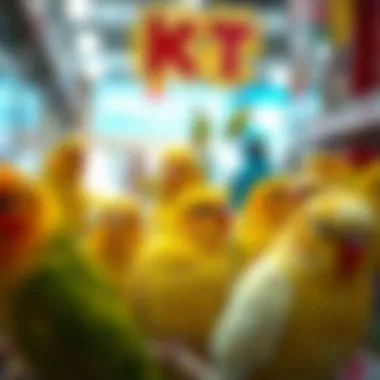 Selection of Canary Birds in a Pet Store Selection of canary birds in a pet store