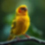 Vibrant Canary Perched on a Branch Vibrant canary perched on a branch