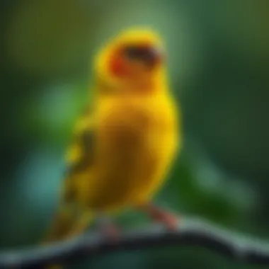 Vibrant Canary Perched on a Branch Vibrant canary perched on a branch