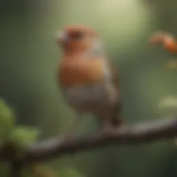 A vibrant finch perched on a branch in a natural habitat